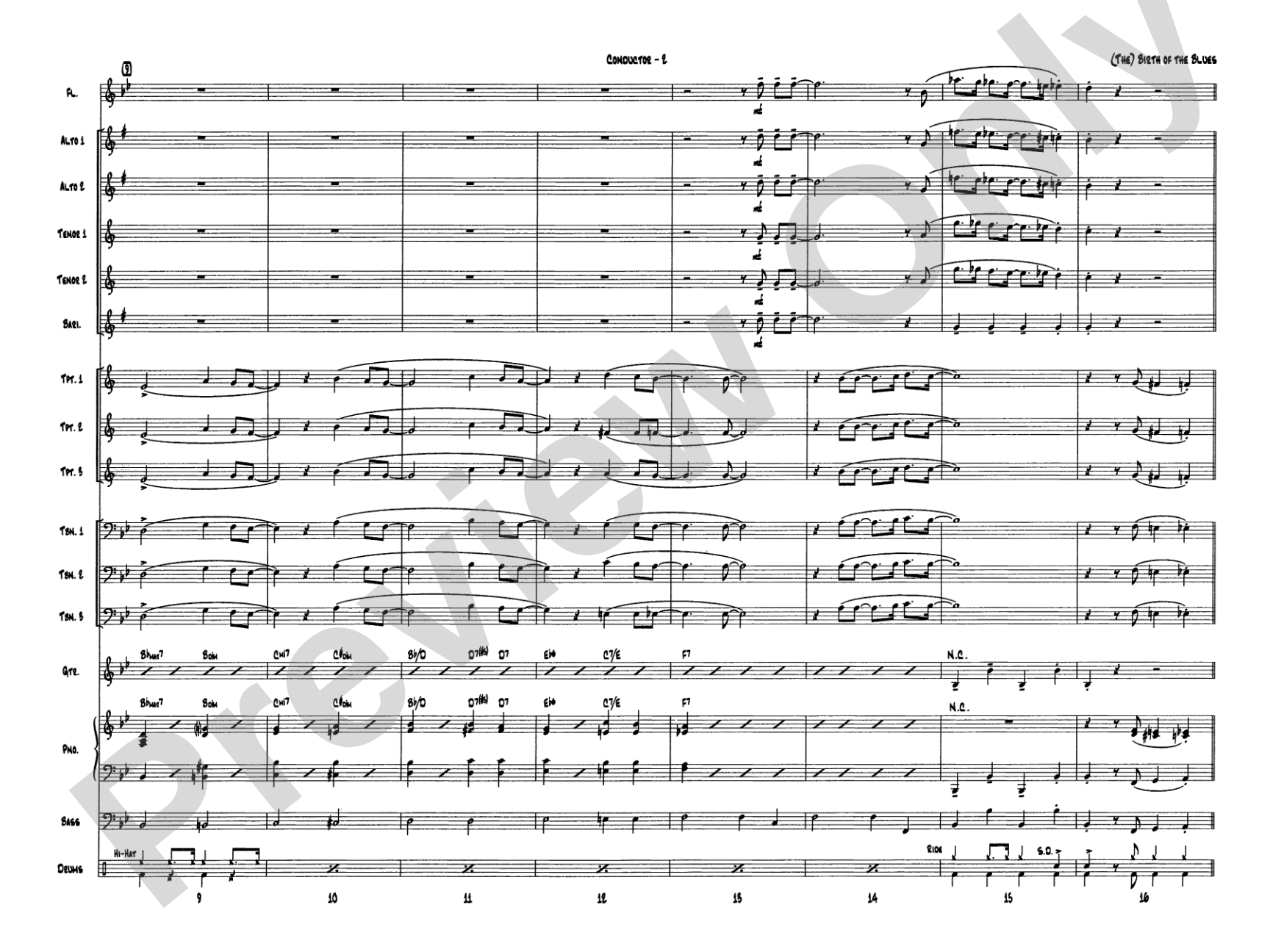 (The) Birth of the Blues: Jazz Ensemble Conductor Score & Parts