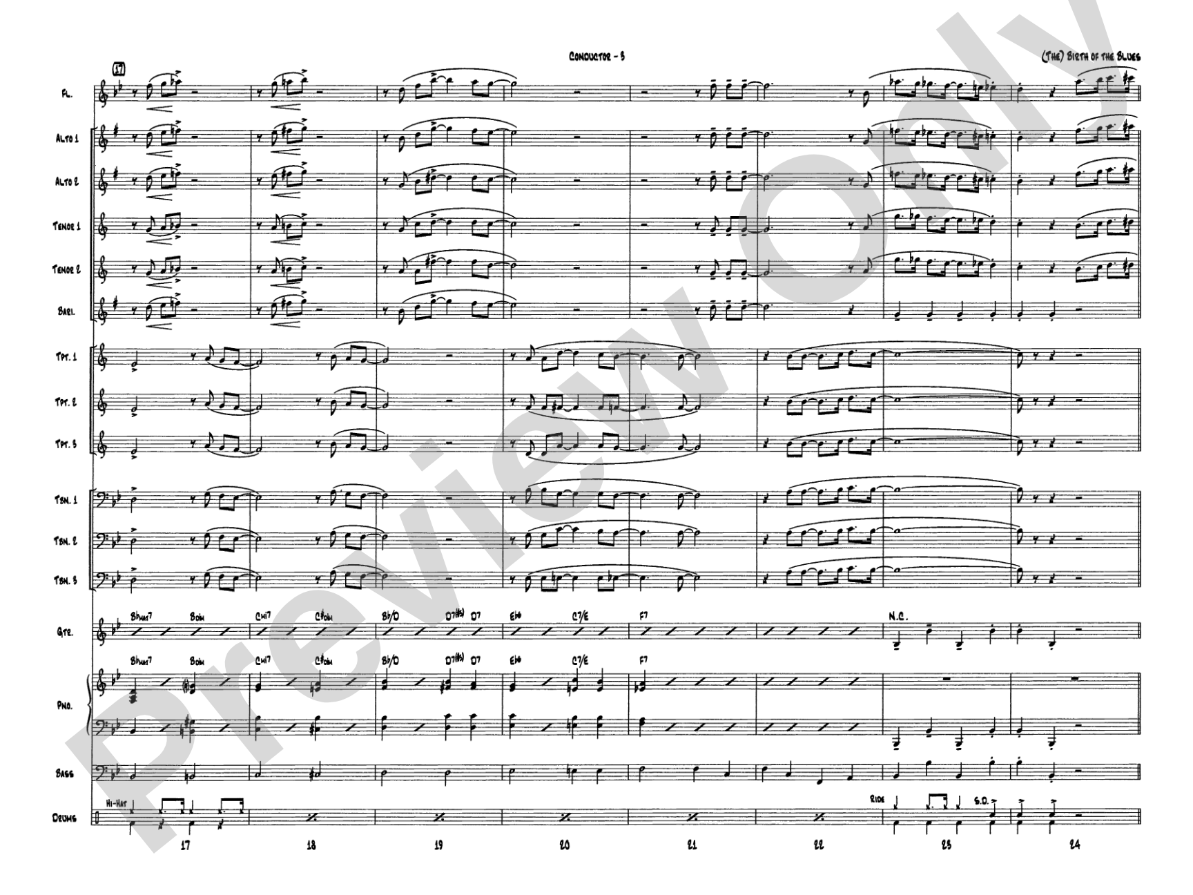 (The) Birth of the Blues: Jazz Ensemble Conductor Score & Parts
