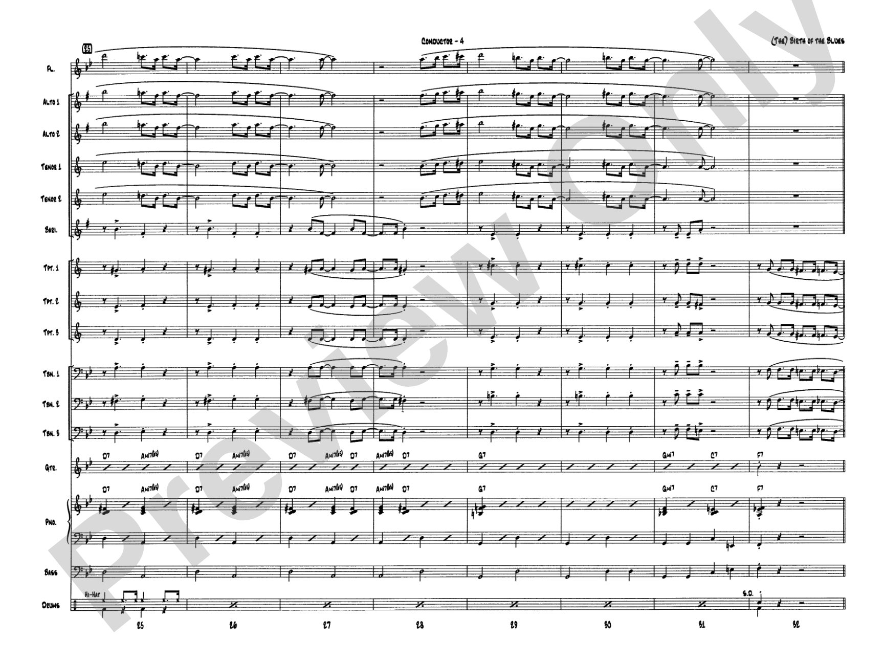 (The) Birth of the Blues: Jazz Ensemble Conductor Score & Parts