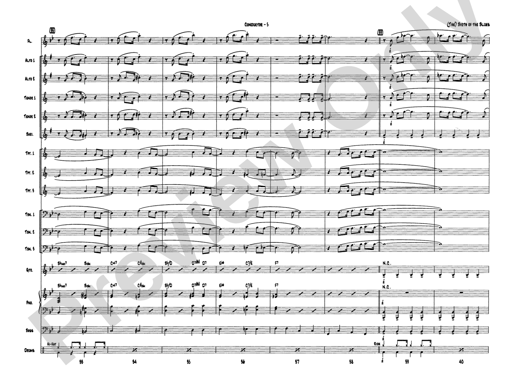 (The) Birth of the Blues: Jazz Ensemble Conductor Score & Parts