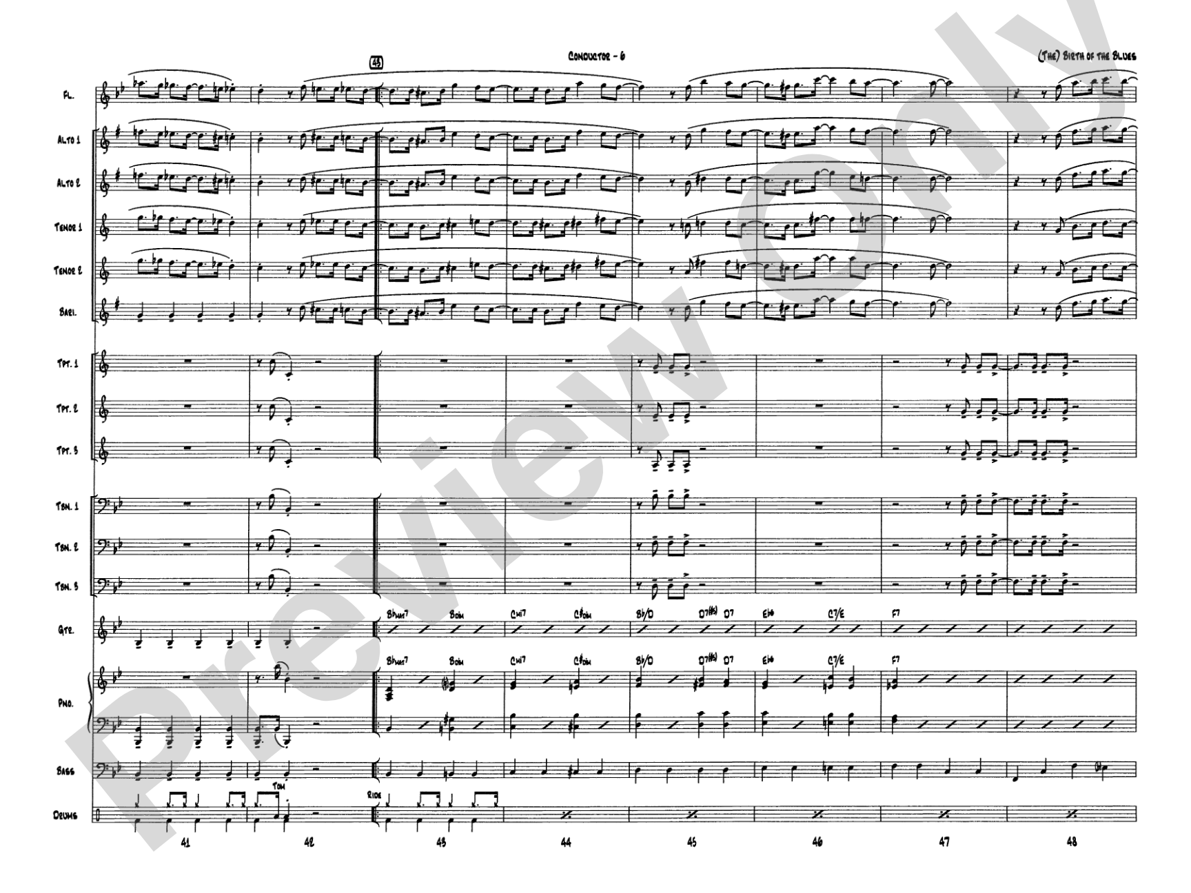 (The) Birth of the Blues: Jazz Ensemble Conductor Score & Parts