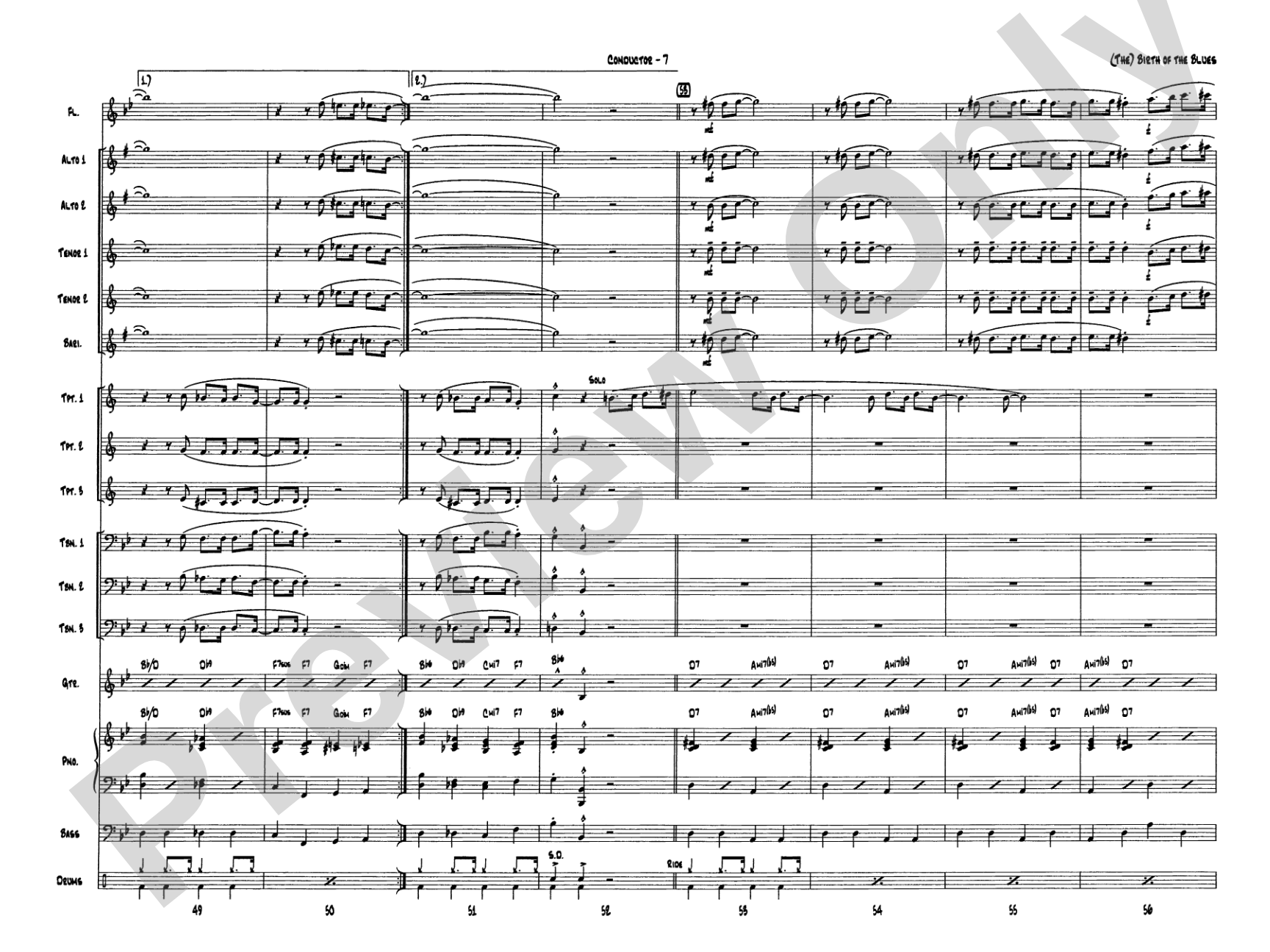 (The) Birth of the Blues: Jazz Ensemble Conductor Score & Parts