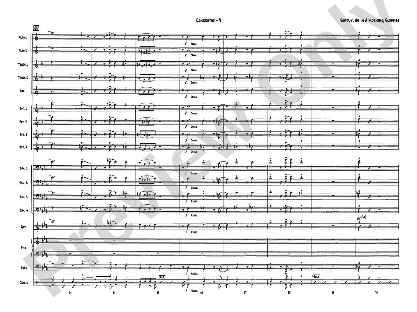 Softly, As in a Morning Sunrise: Score