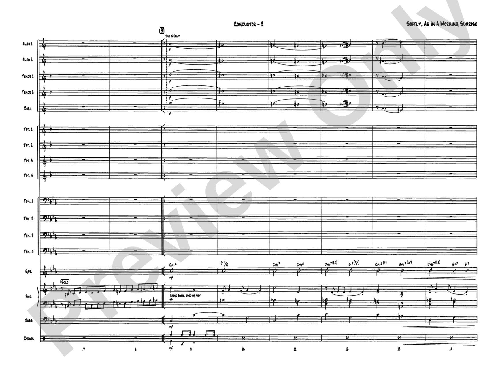 Softly, As in a Morning Sunrise: Score