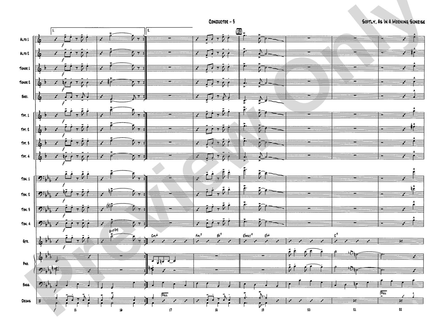 Softly, As in a Morning Sunrise: Score