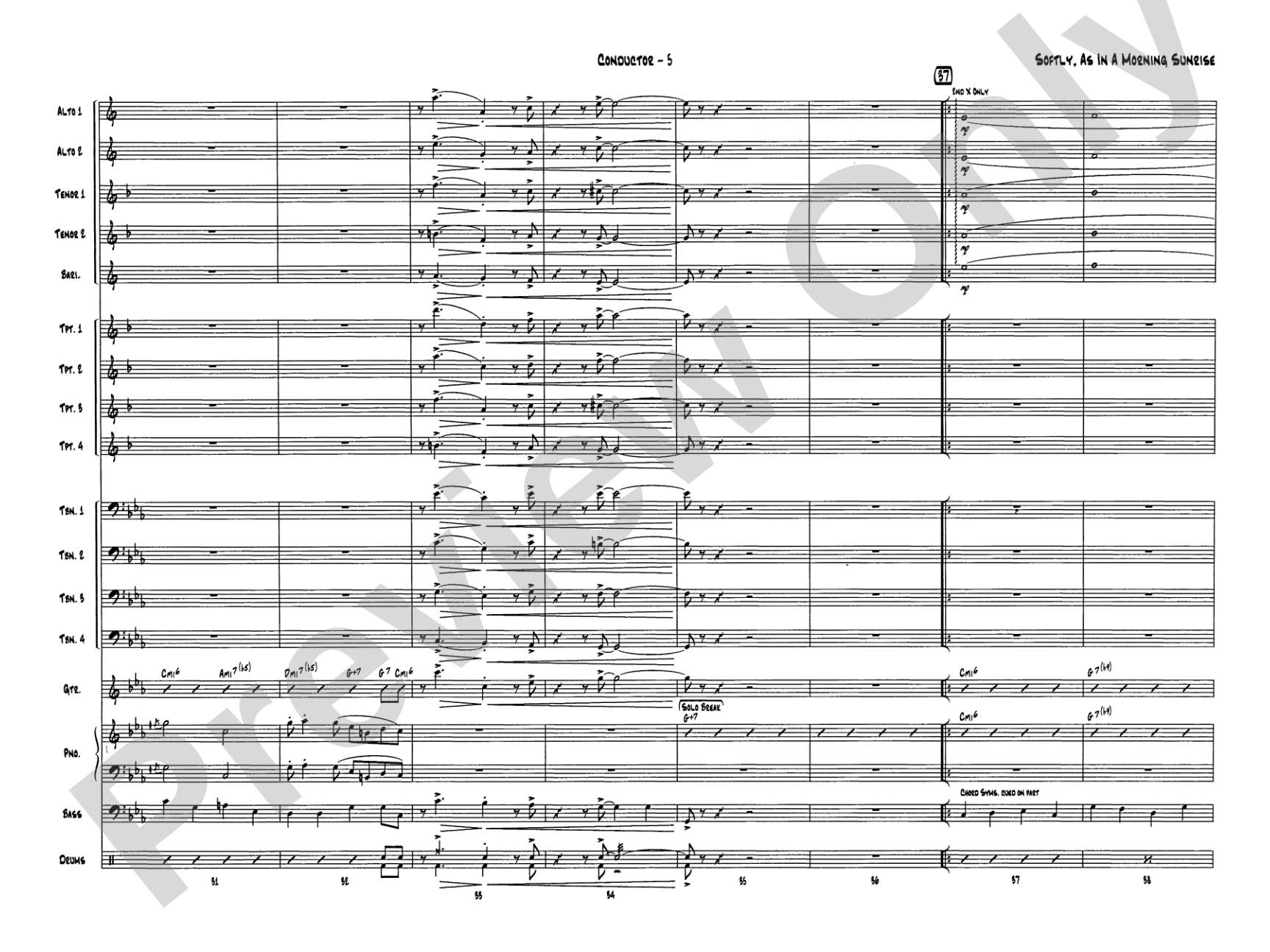 Softly, As in a Morning Sunrise: Score