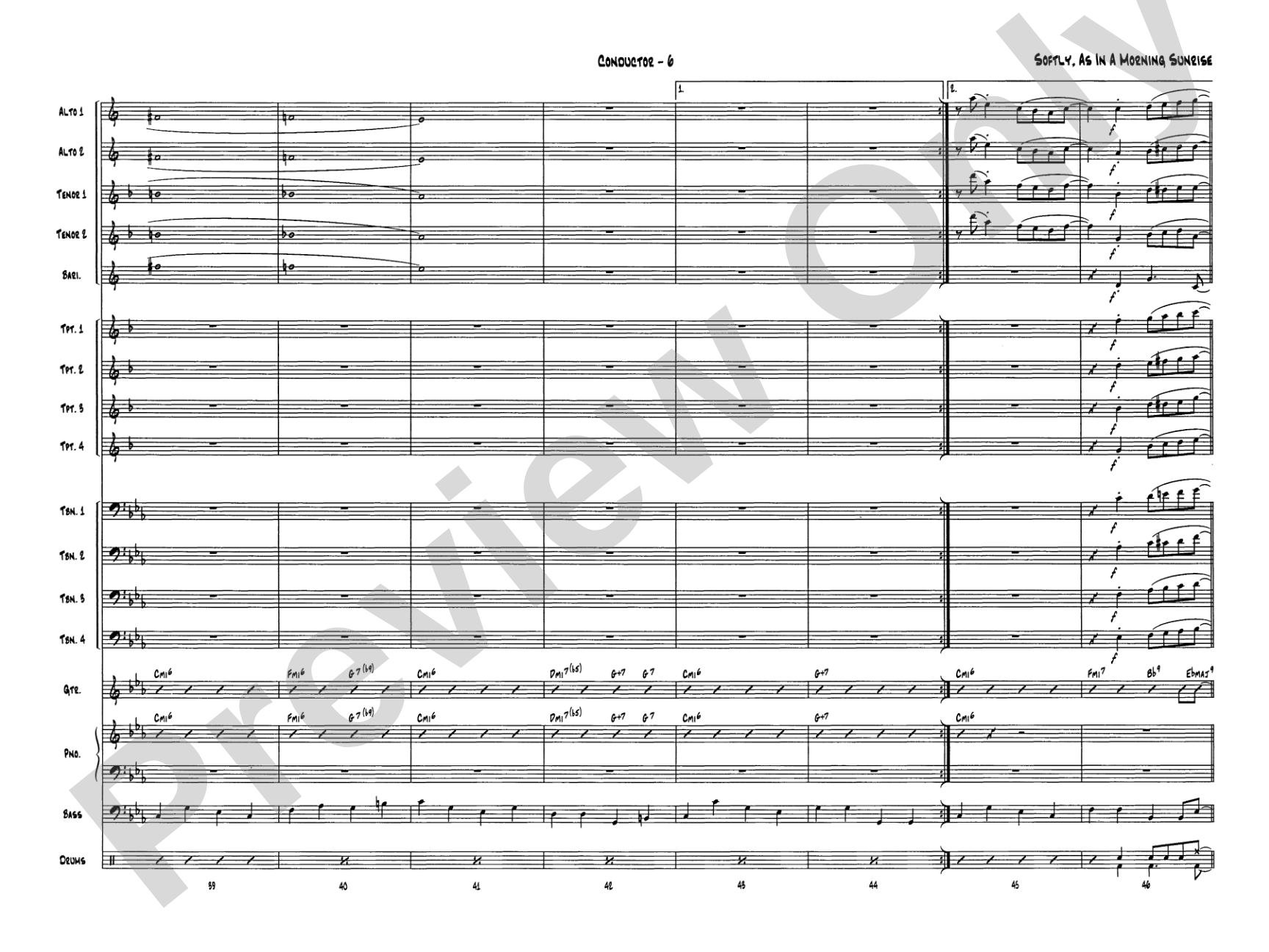 Softly, As in a Morning Sunrise: Score