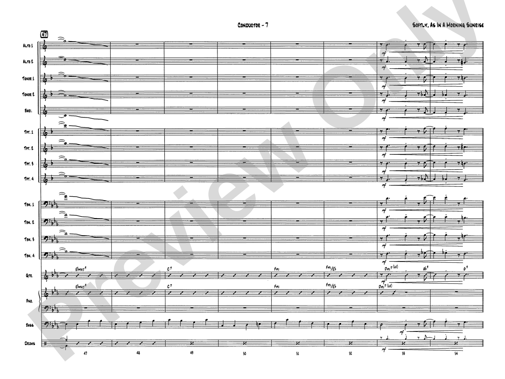 Softly, As in a Morning Sunrise: Score