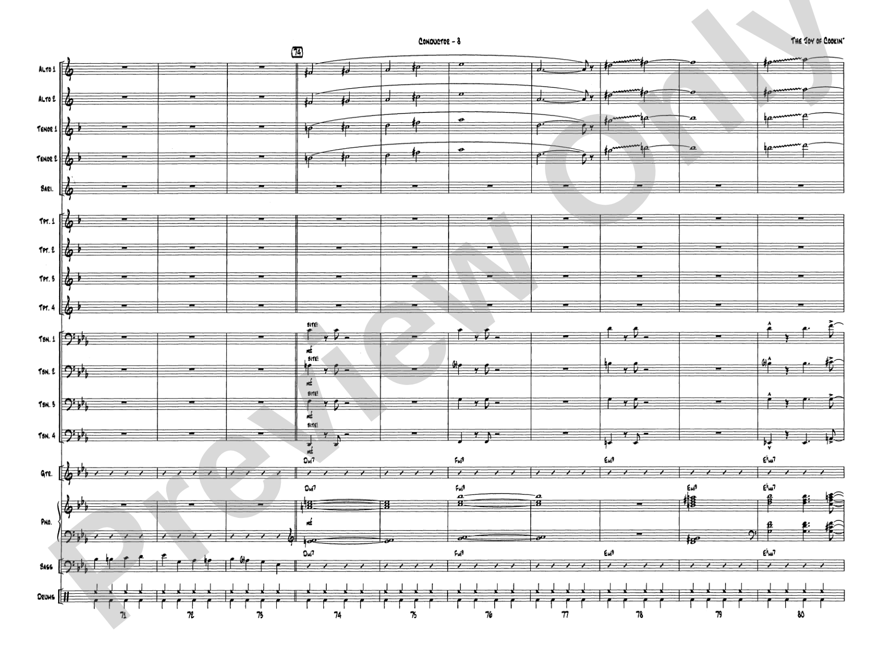 The Joy of Cookin': Jazz Ensemble Conductor Score & Parts