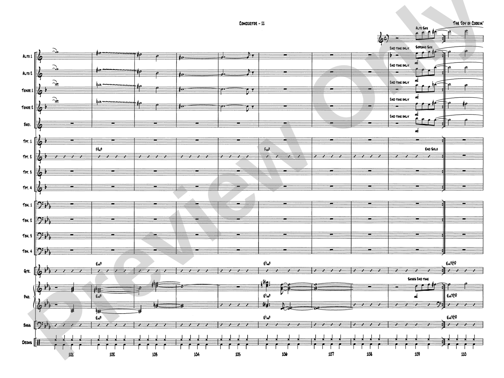 The Joy of Cookin': Jazz Ensemble Conductor Score & Parts