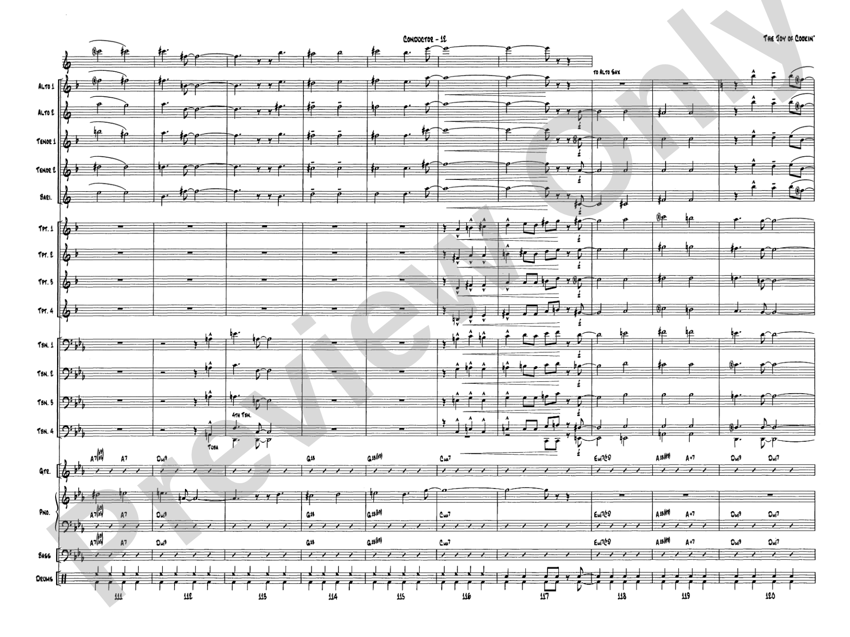 The Joy of Cookin': Jazz Ensemble Conductor Score & Parts