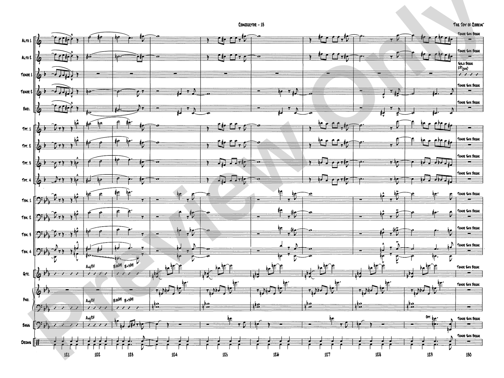 The Joy of Cookin': Jazz Ensemble Conductor Score & Parts