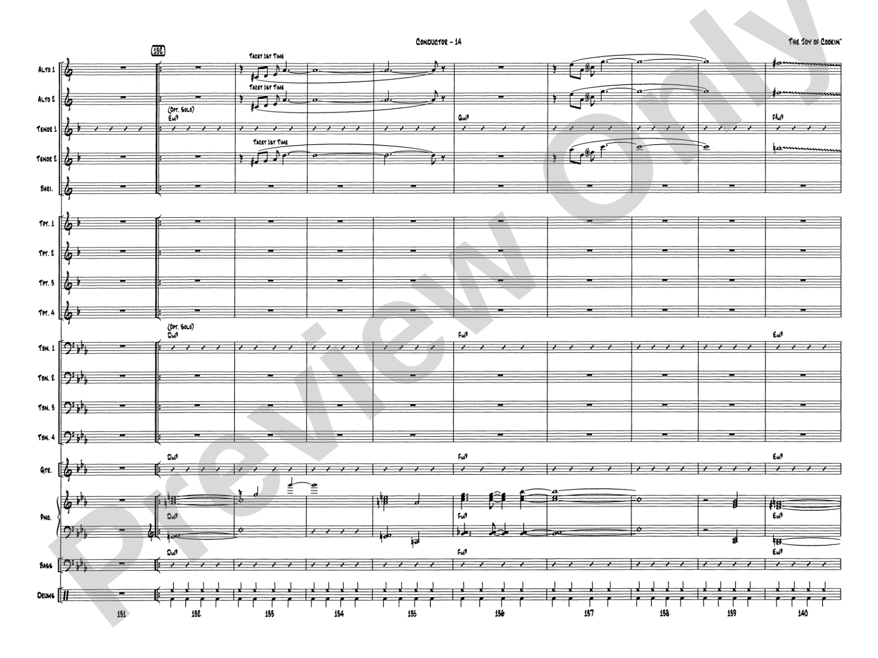 The Joy of Cookin': Jazz Ensemble Conductor Score & Parts