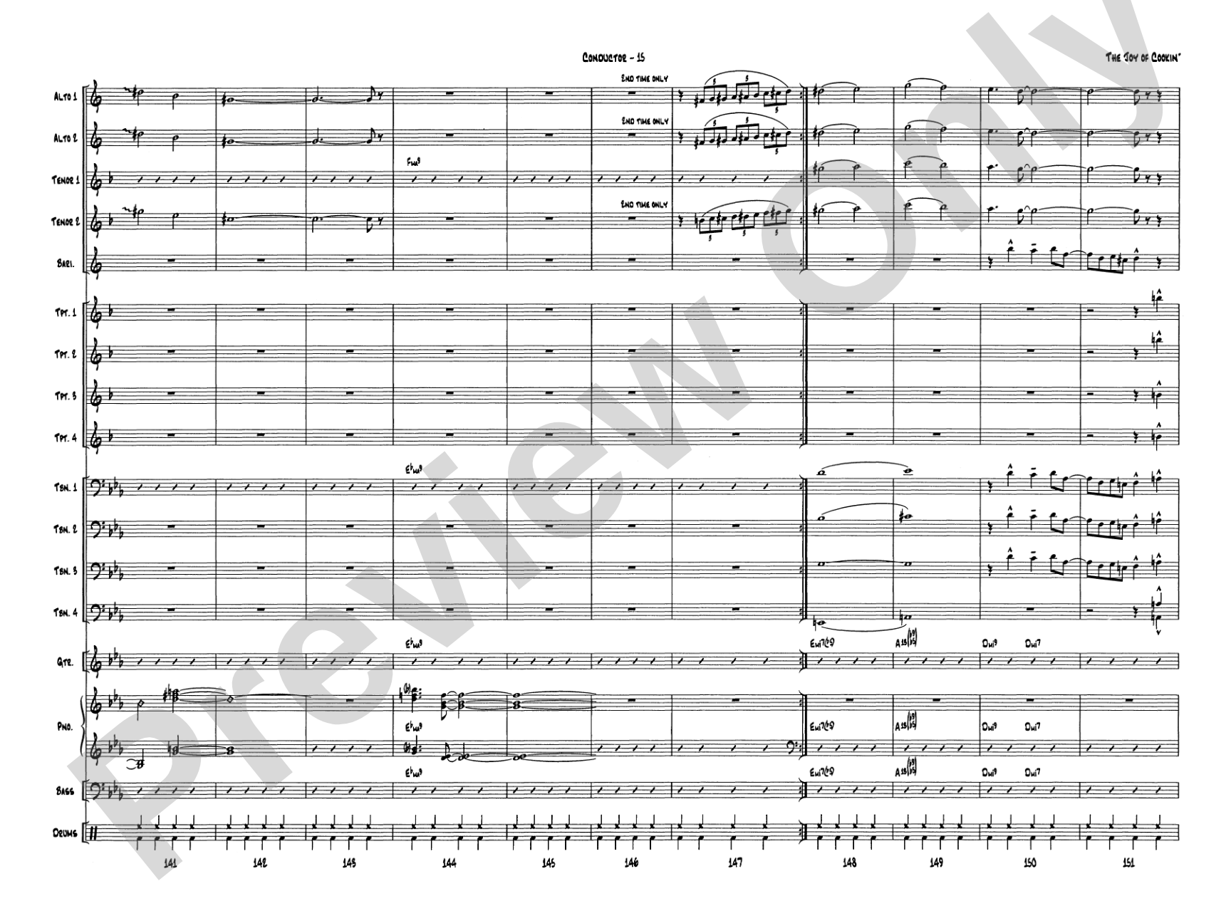 The Joy of Cookin': Jazz Ensemble Conductor Score & Parts