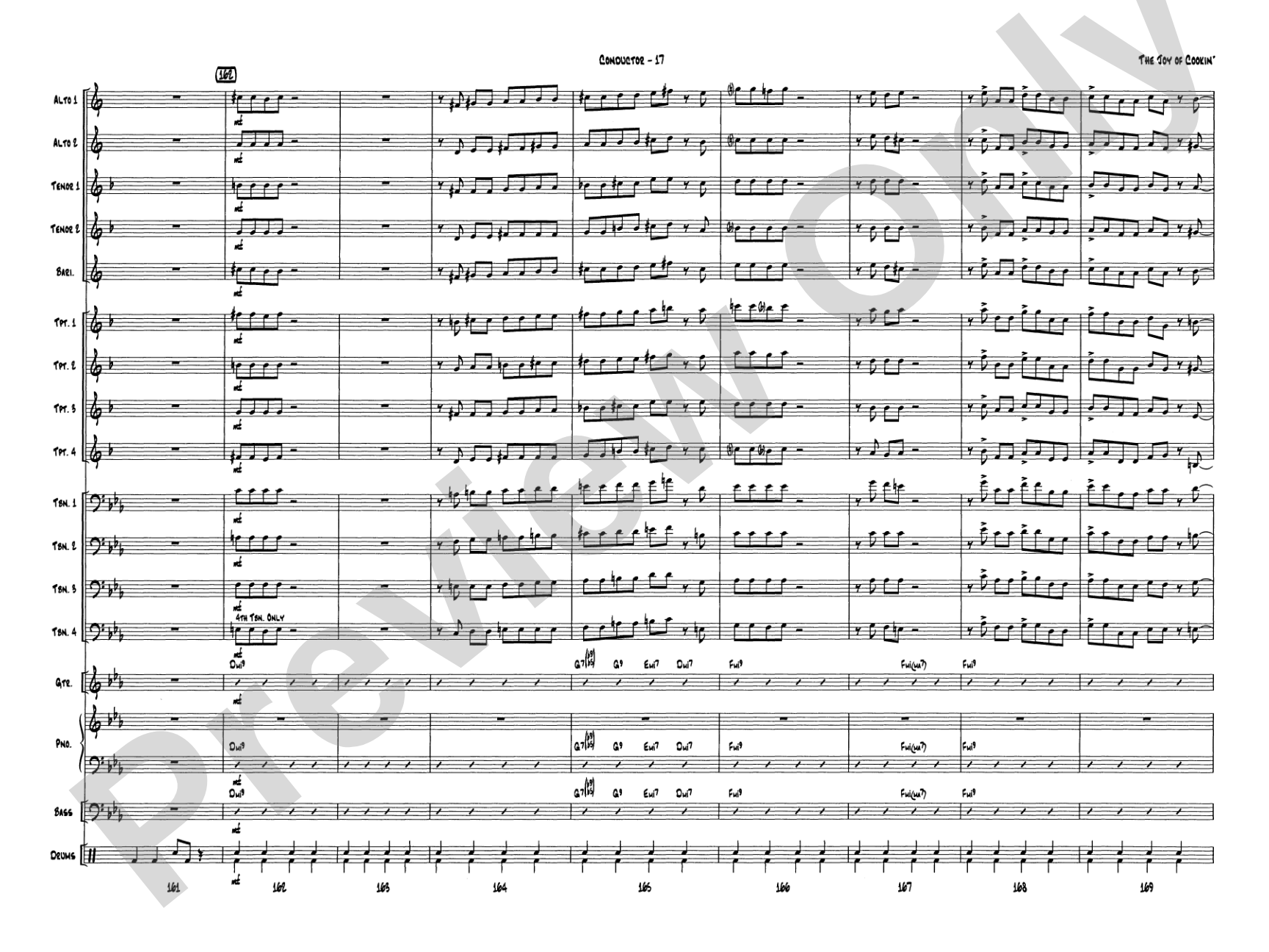 The Joy of Cookin': Jazz Ensemble Conductor Score & Parts