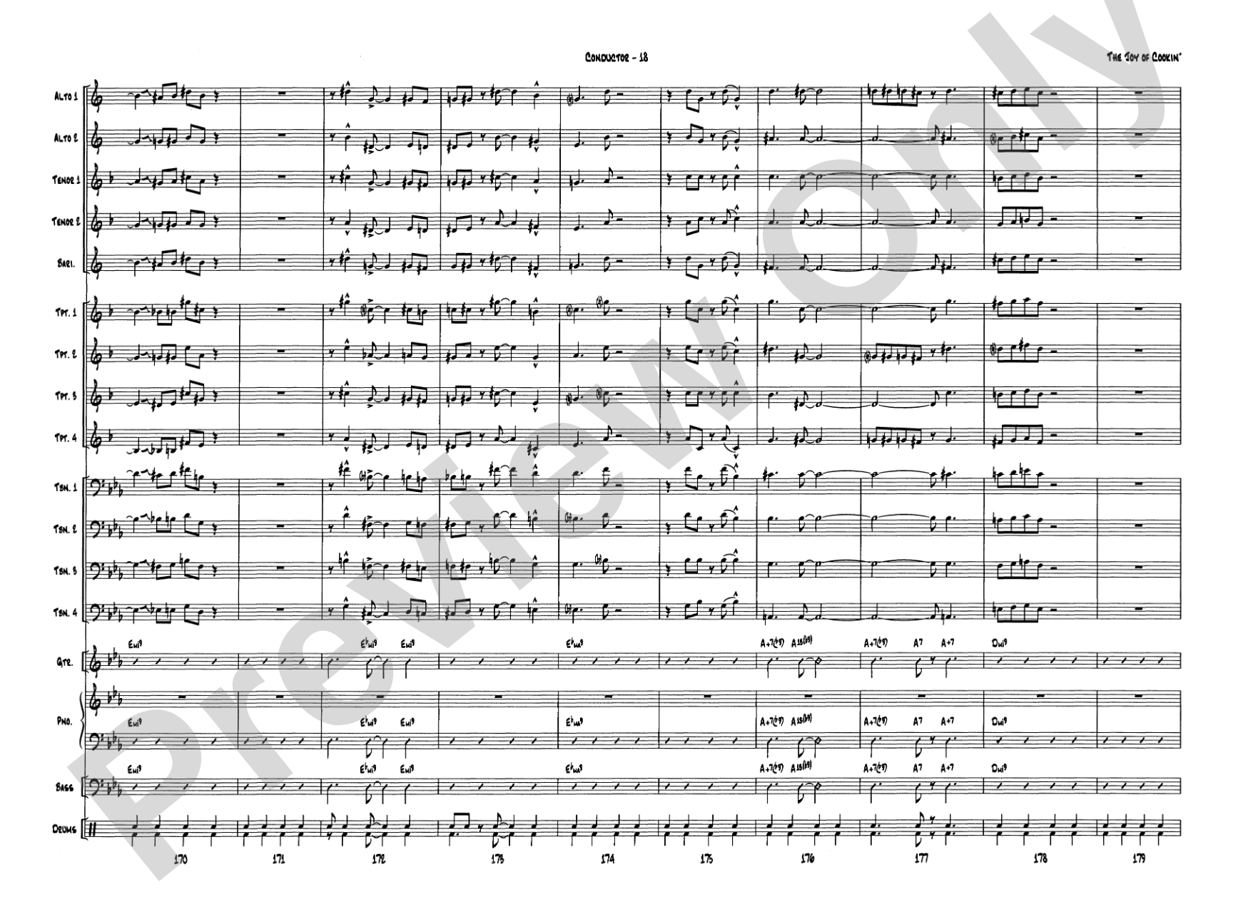 The Joy of Cookin': Jazz Ensemble Conductor Score & Parts