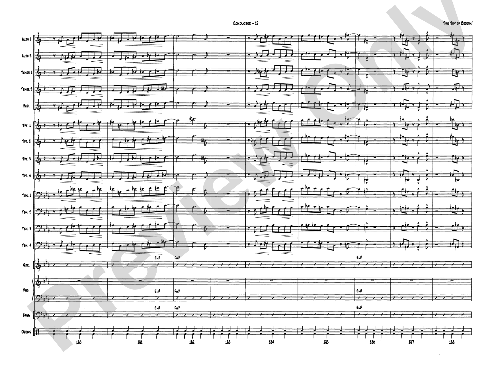 The Joy of Cookin': Jazz Ensemble Conductor Score & Parts