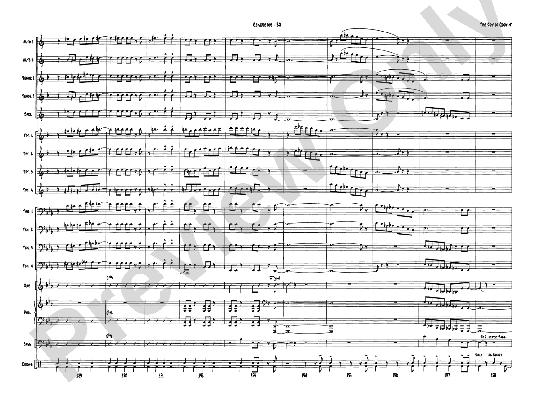 The Joy of Cookin': Jazz Ensemble Conductor Score & Parts
