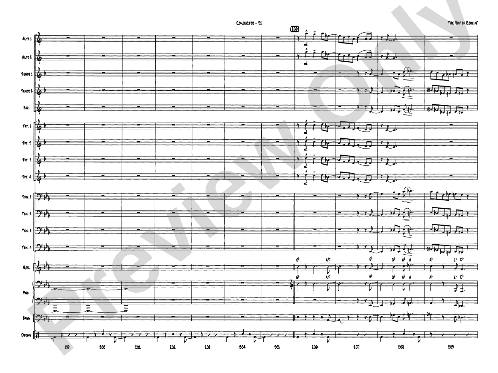 The Joy of Cookin': Jazz Ensemble Conductor Score & Parts