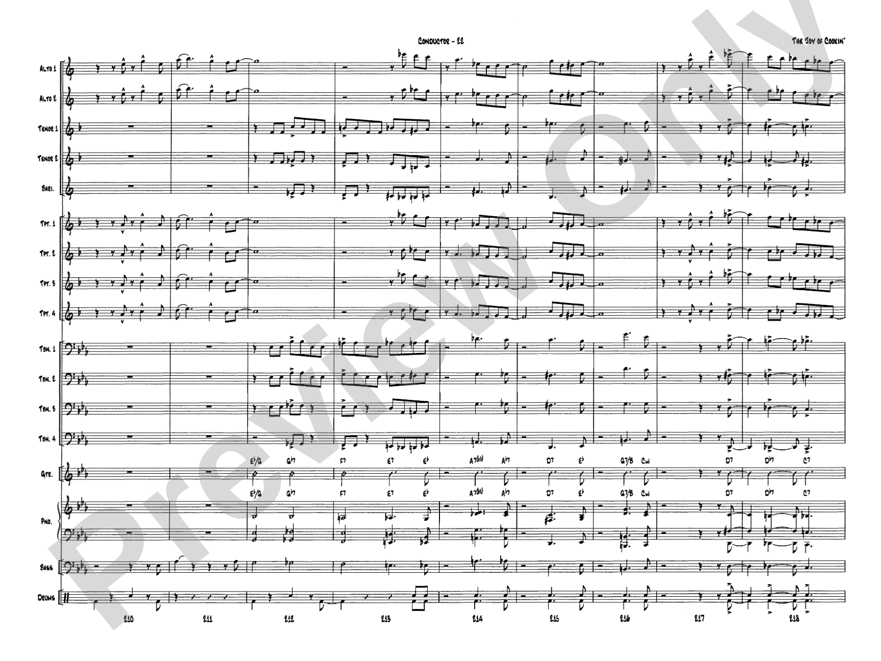 The Joy of Cookin': Jazz Ensemble Conductor Score & Parts