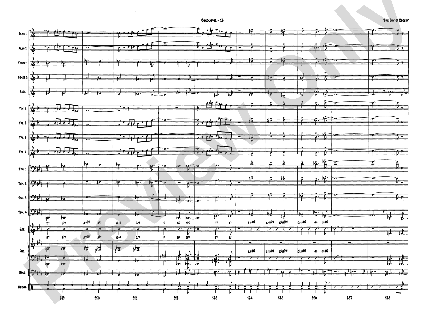 The Joy of Cookin': Jazz Ensemble Conductor Score & Parts