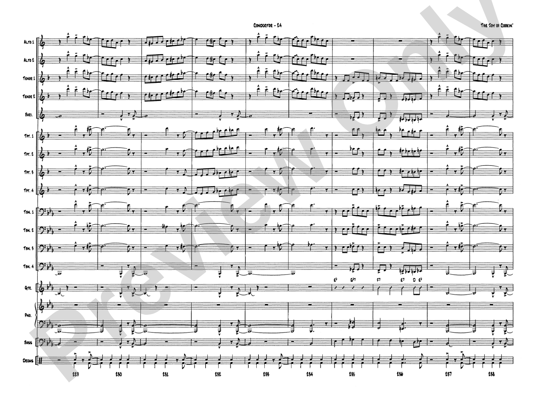The Joy of Cookin': Jazz Ensemble Conductor Score & Parts