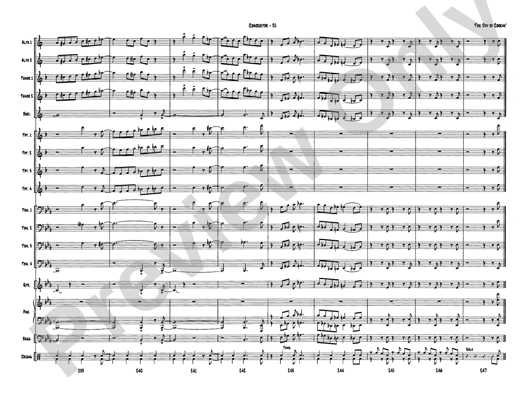 The Joy of Cookin': Jazz Ensemble Conductor Score & Parts