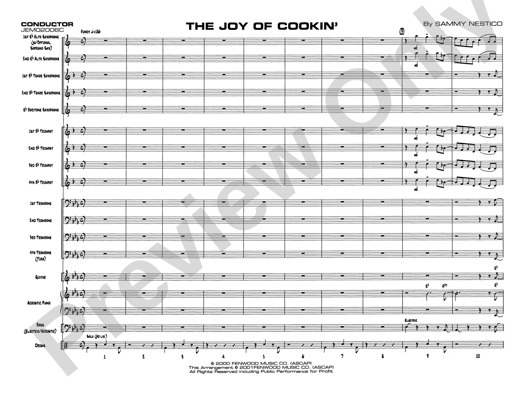 The Joy of Cookin': Jazz Ensemble Conductor Score & Parts