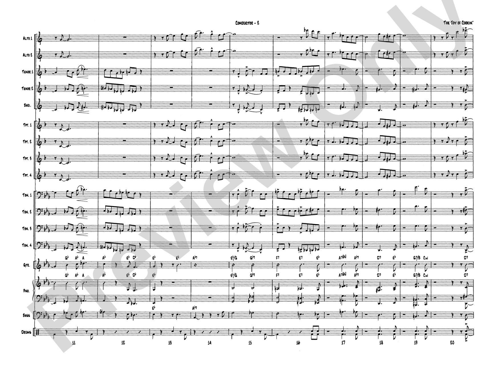 The Joy of Cookin': Jazz Ensemble Conductor Score & Parts