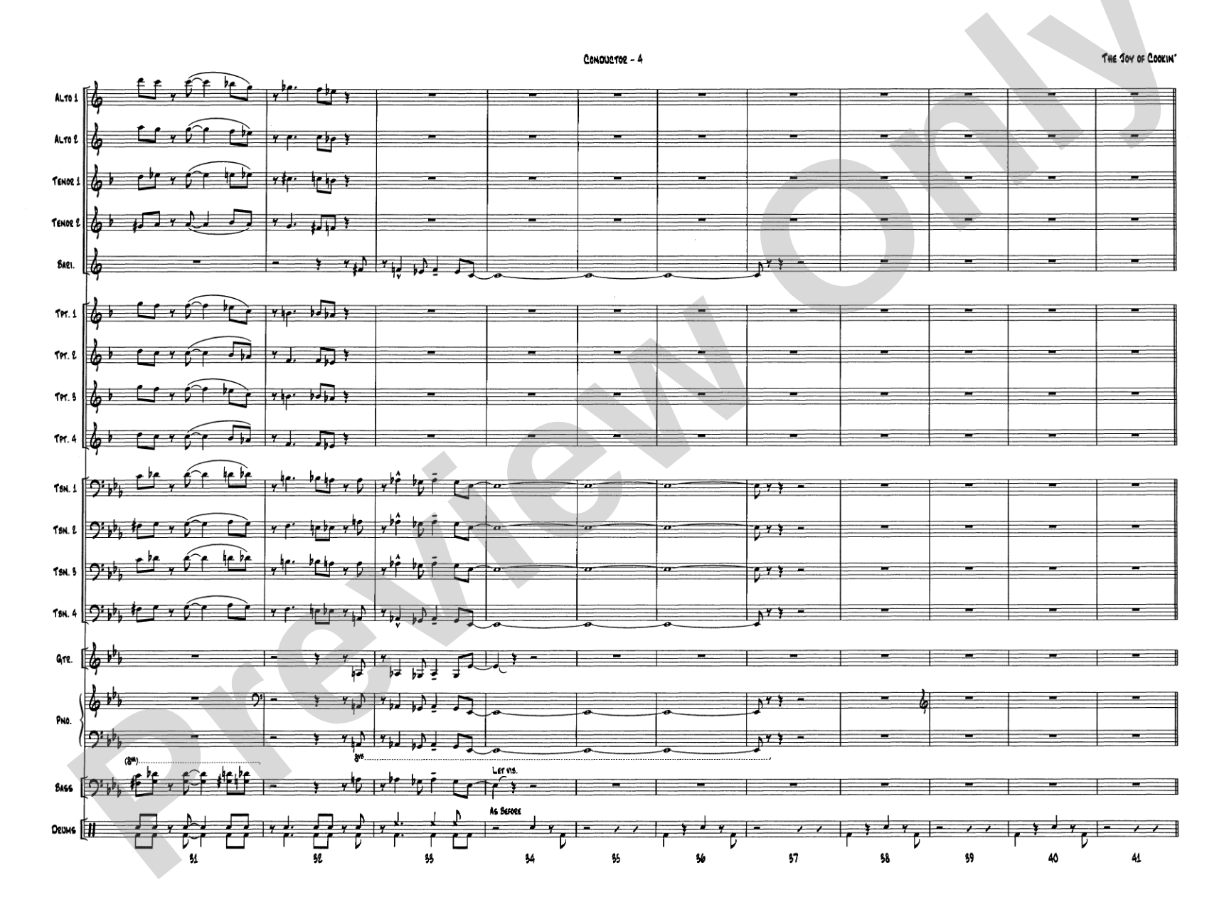 The Joy of Cookin': Jazz Ensemble Conductor Score & Parts