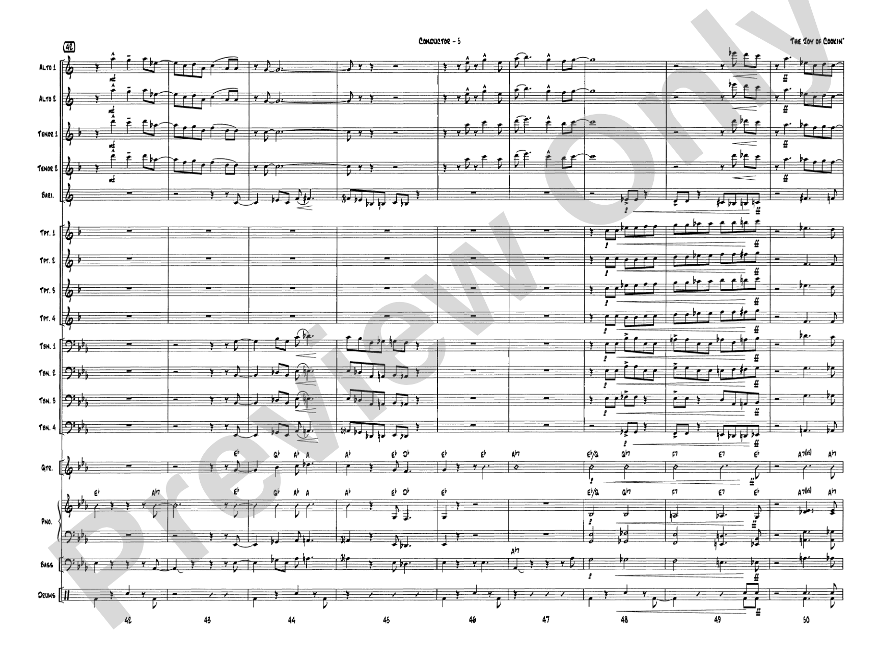 The Joy of Cookin': Jazz Ensemble Conductor Score & Parts