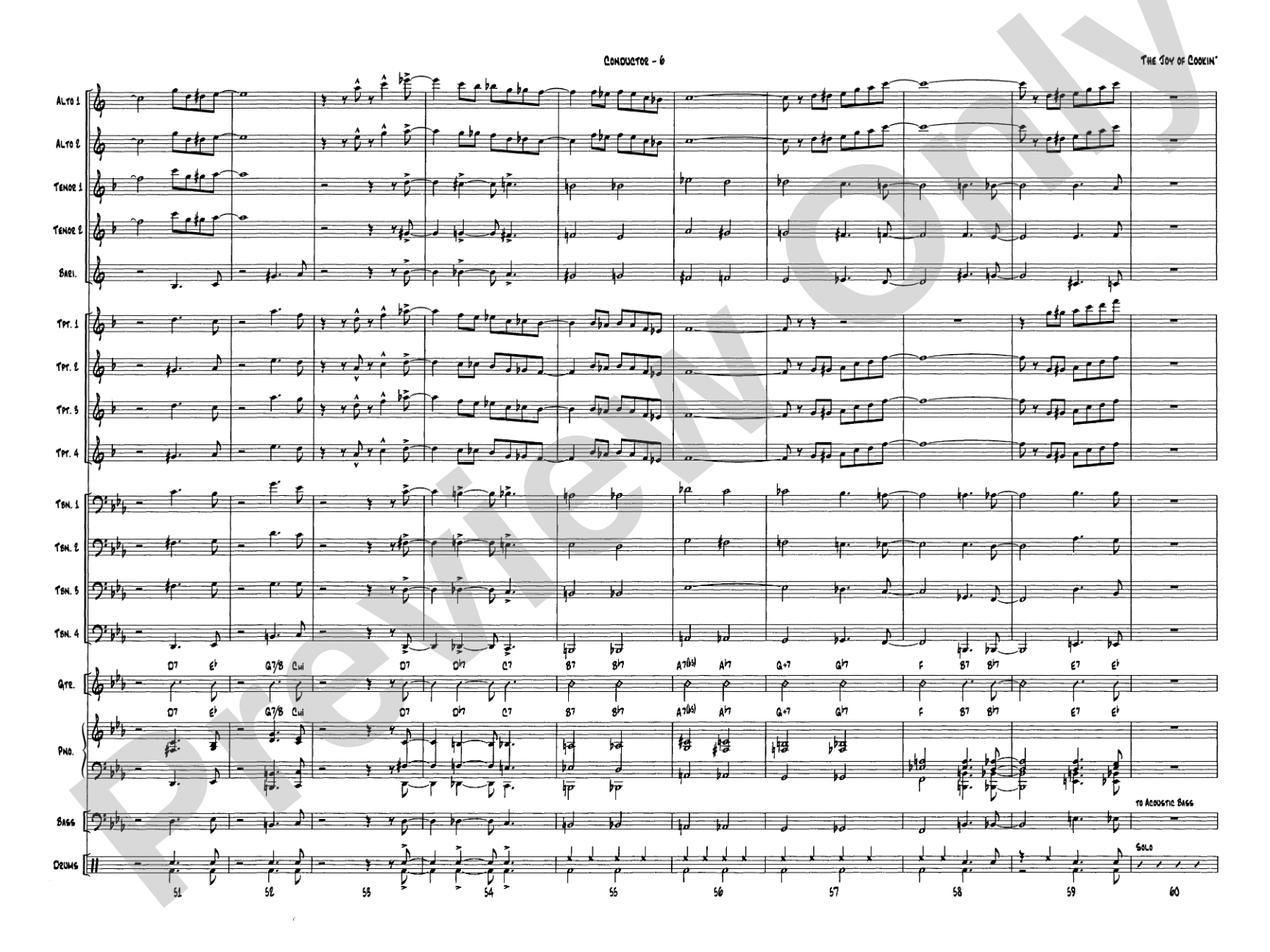 The Joy of Cookin': Jazz Ensemble Conductor Score & Parts