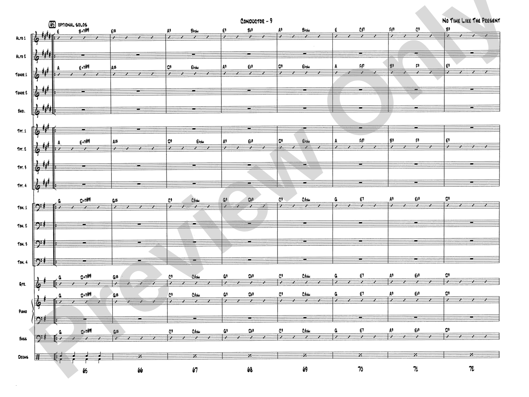 No Time Like the Present: Jazz Ensemble Conductor Score & Parts