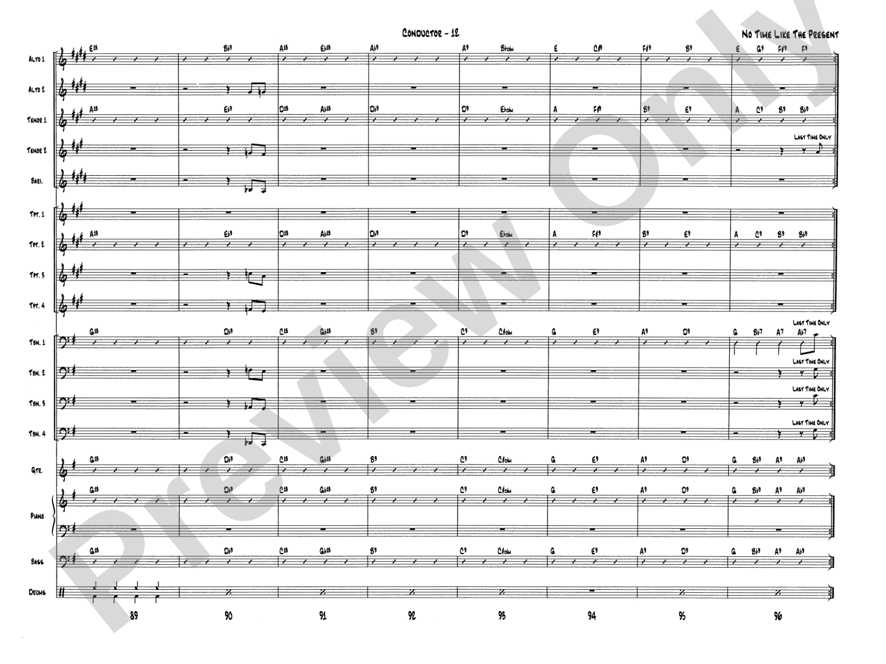 No Time Like the Present: Jazz Ensemble Conductor Score & Parts