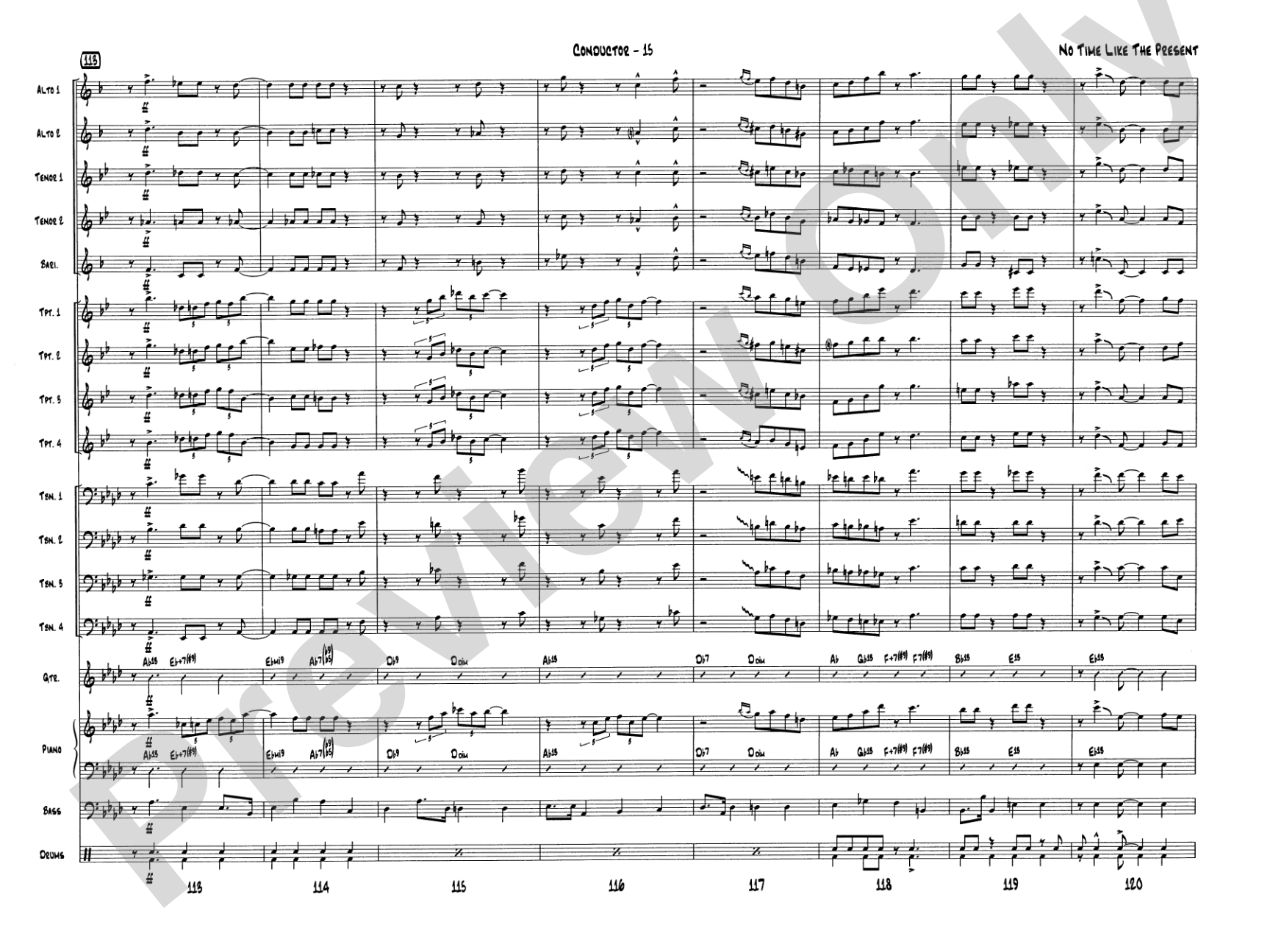 No Time Like the Present: Jazz Ensemble Conductor Score & Parts