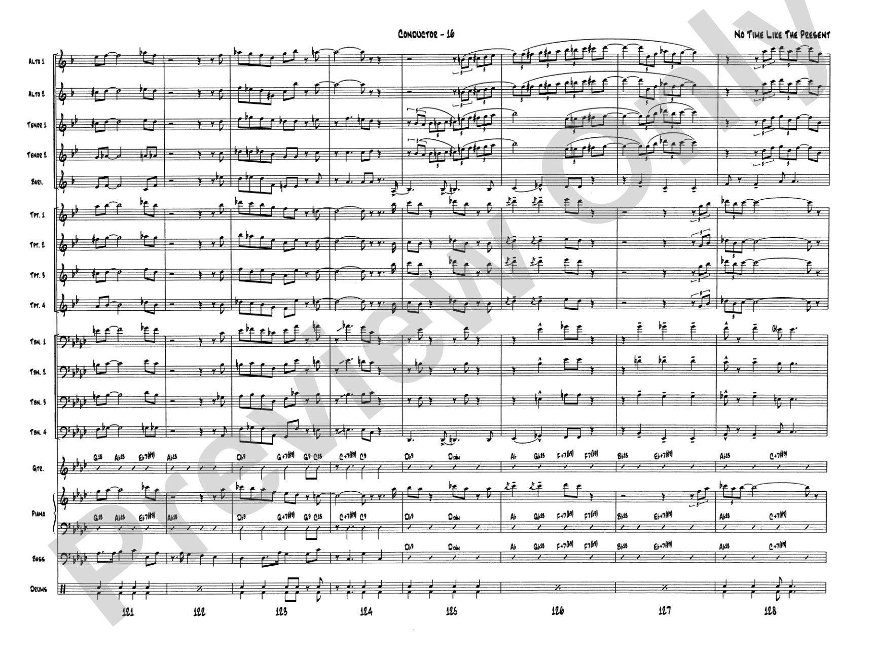 No Time Like the Present: Jazz Ensemble Conductor Score & Parts