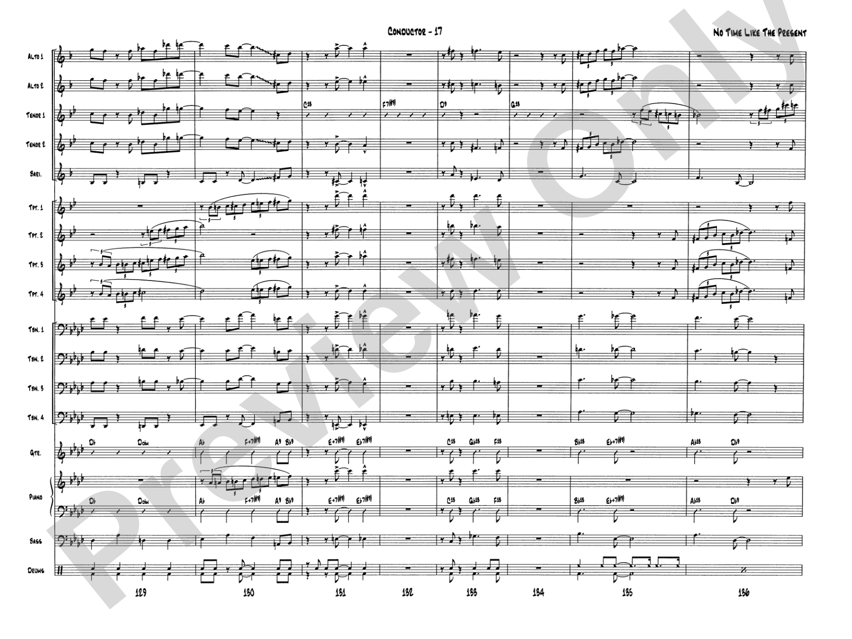 No Time Like the Present: Jazz Ensemble Conductor Score & Parts
