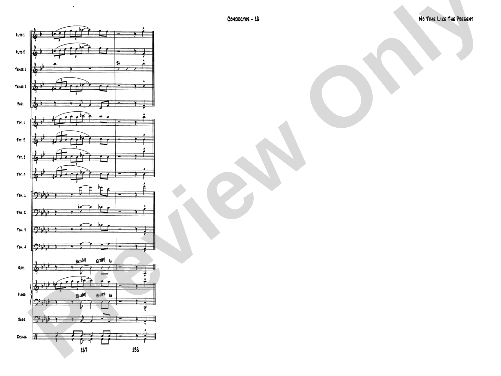 No Time Like the Present: Jazz Ensemble Conductor Score & Parts