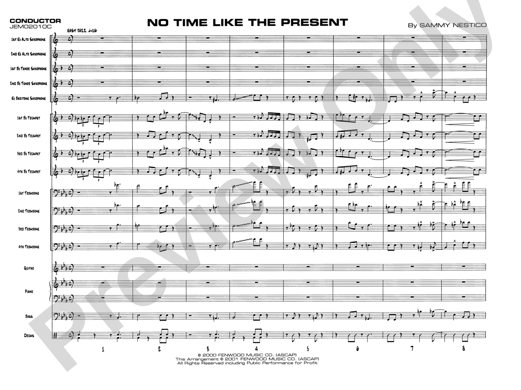 No Time Like the Present: Jazz Ensemble Conductor Score & Parts
