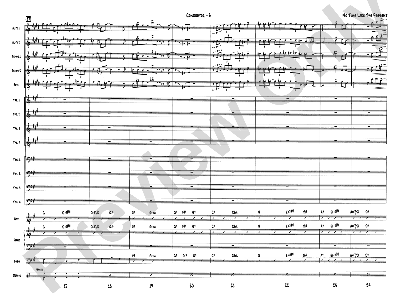 No Time Like the Present: Jazz Ensemble Conductor Score & Parts