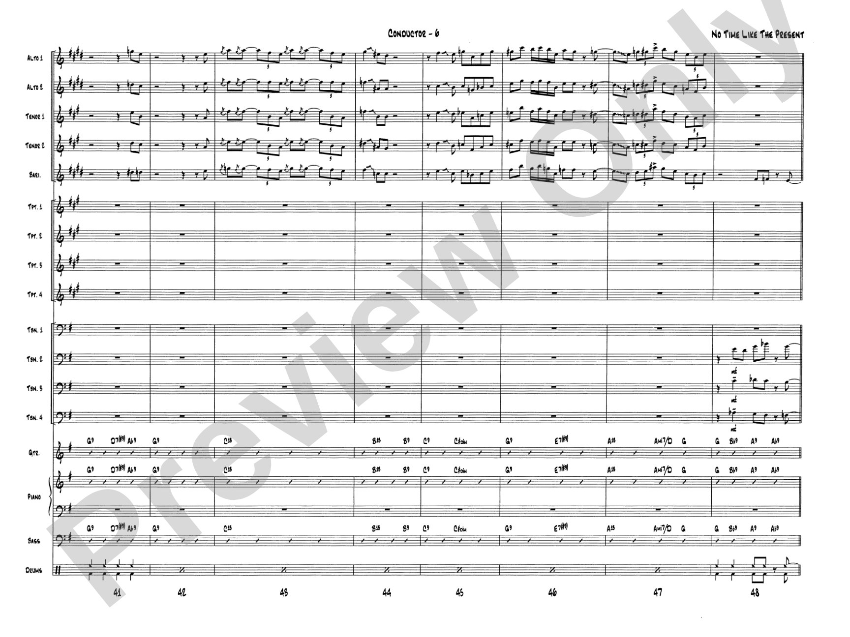 No Time Like the Present: Jazz Ensemble Conductor Score & Parts