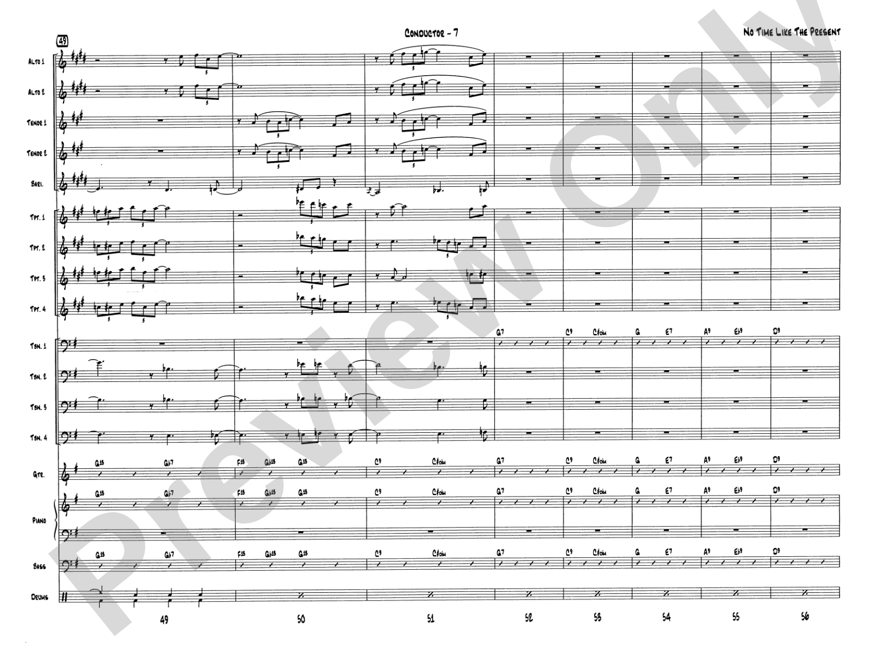 No Time Like the Present: Jazz Ensemble Conductor Score & Parts