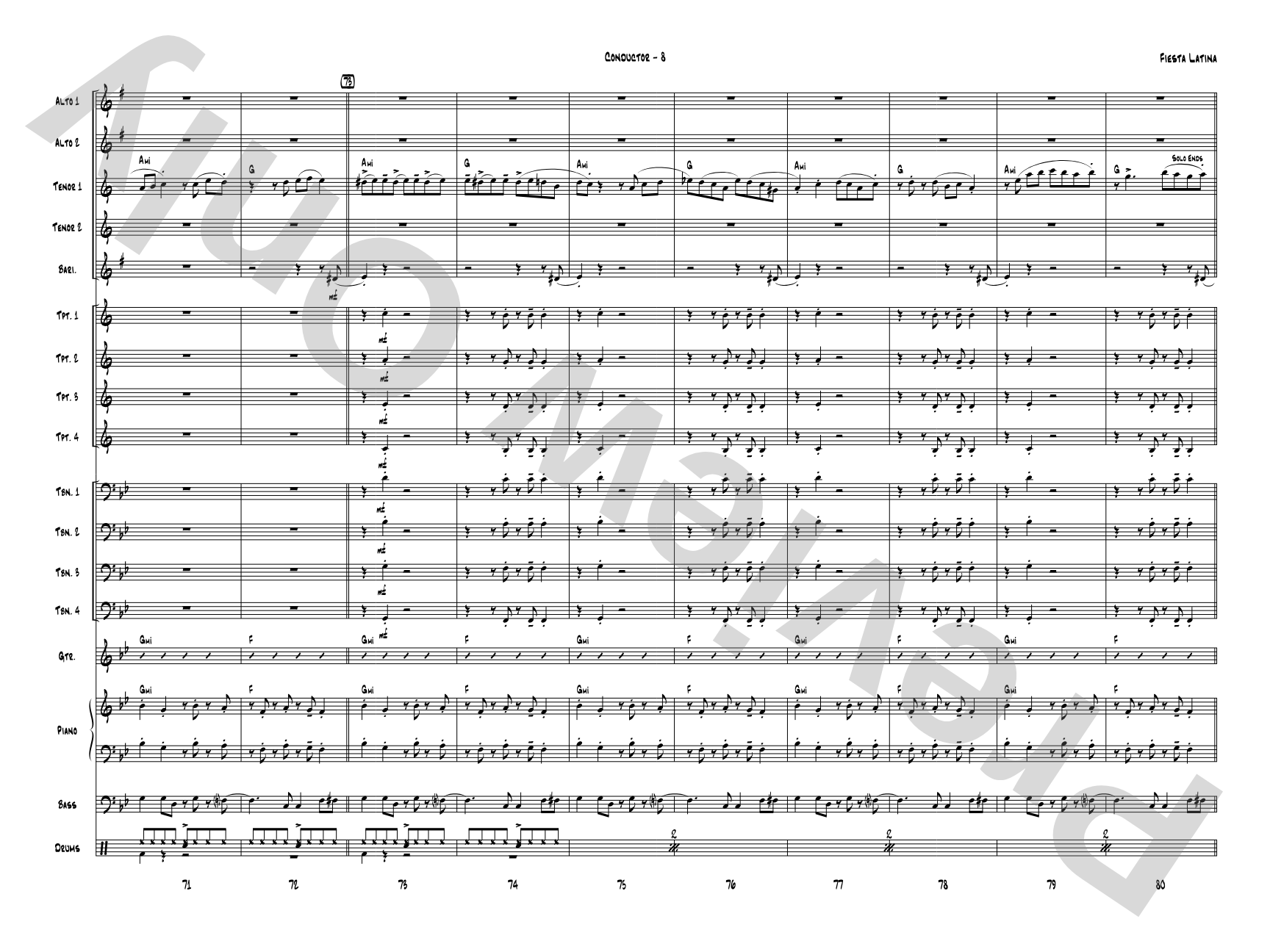 Fiesta Latina: Jazz Ensemble Conductor Score & Parts