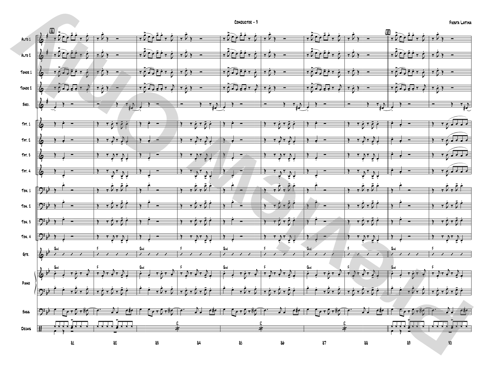 Fiesta Latina: Jazz Ensemble Conductor Score & Parts