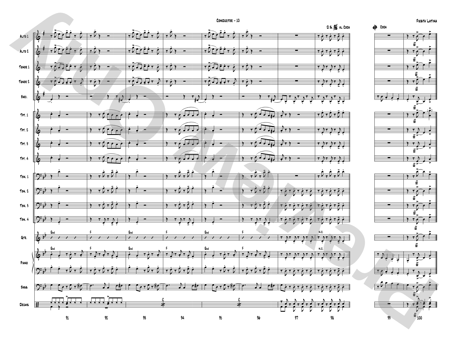 Fiesta Latina: Jazz Ensemble Conductor Score & Parts