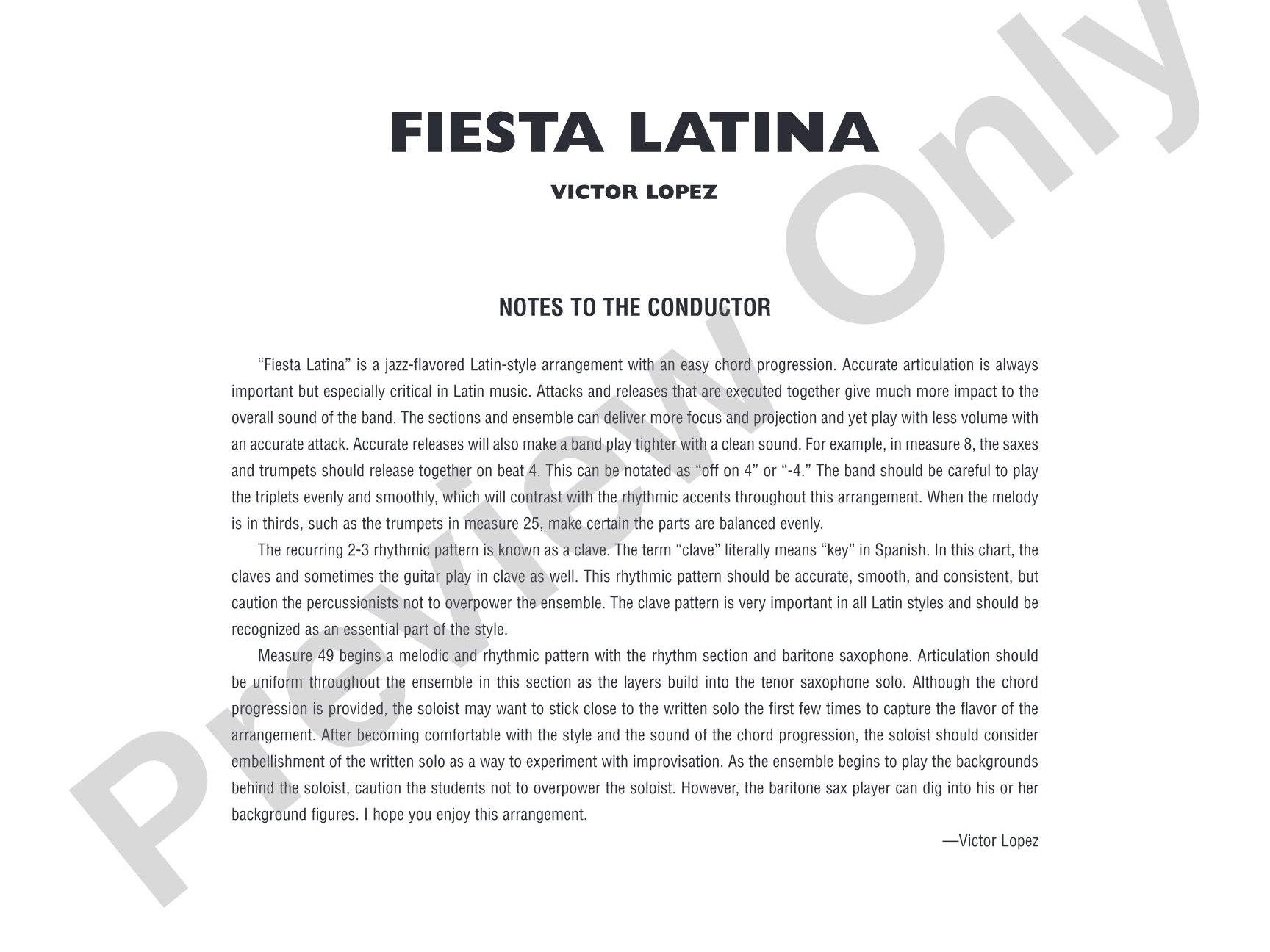 Fiesta Latina: Jazz Ensemble Conductor Score & Parts