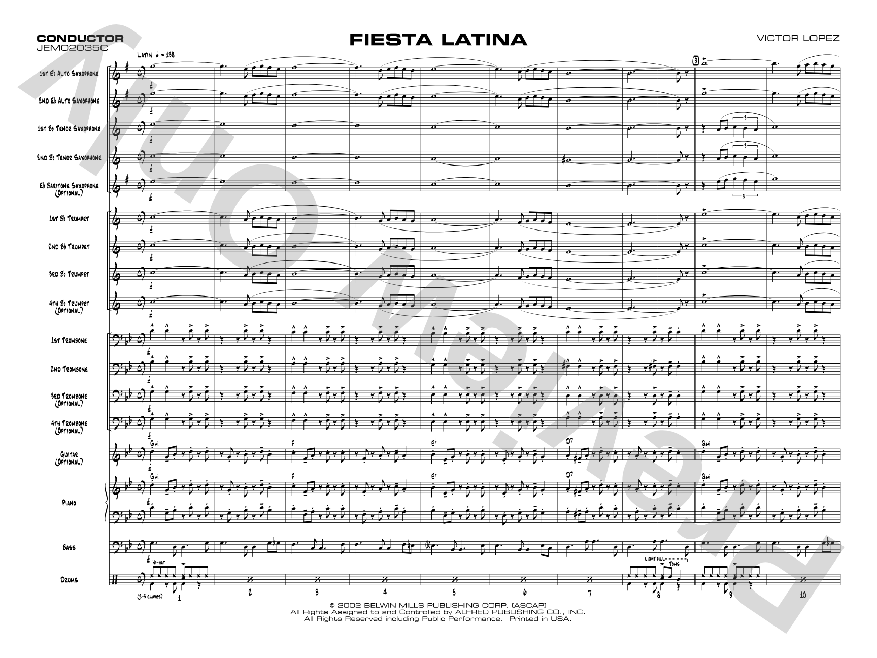 Fiesta Latina: Jazz Ensemble Conductor Score & Parts