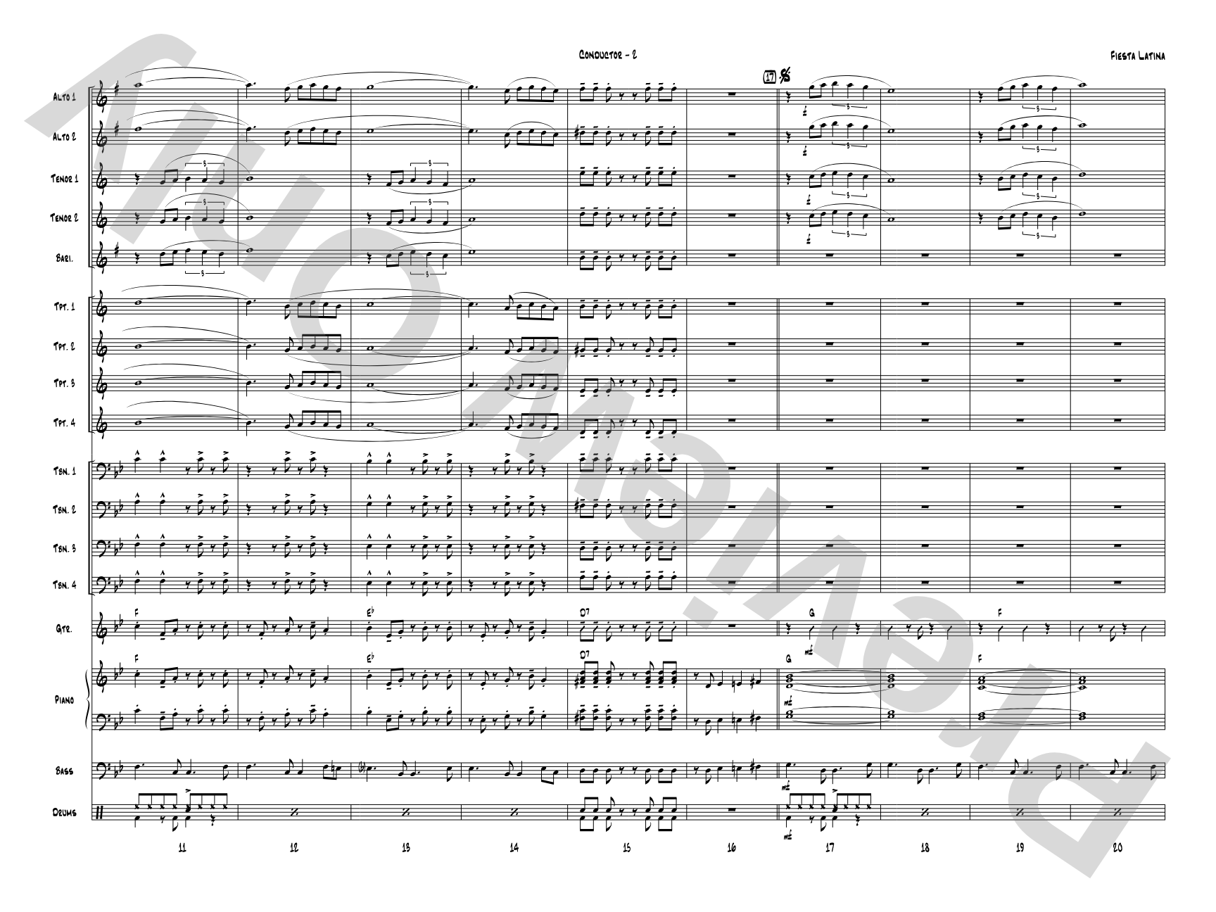 Fiesta Latina: Jazz Ensemble Conductor Score & Parts