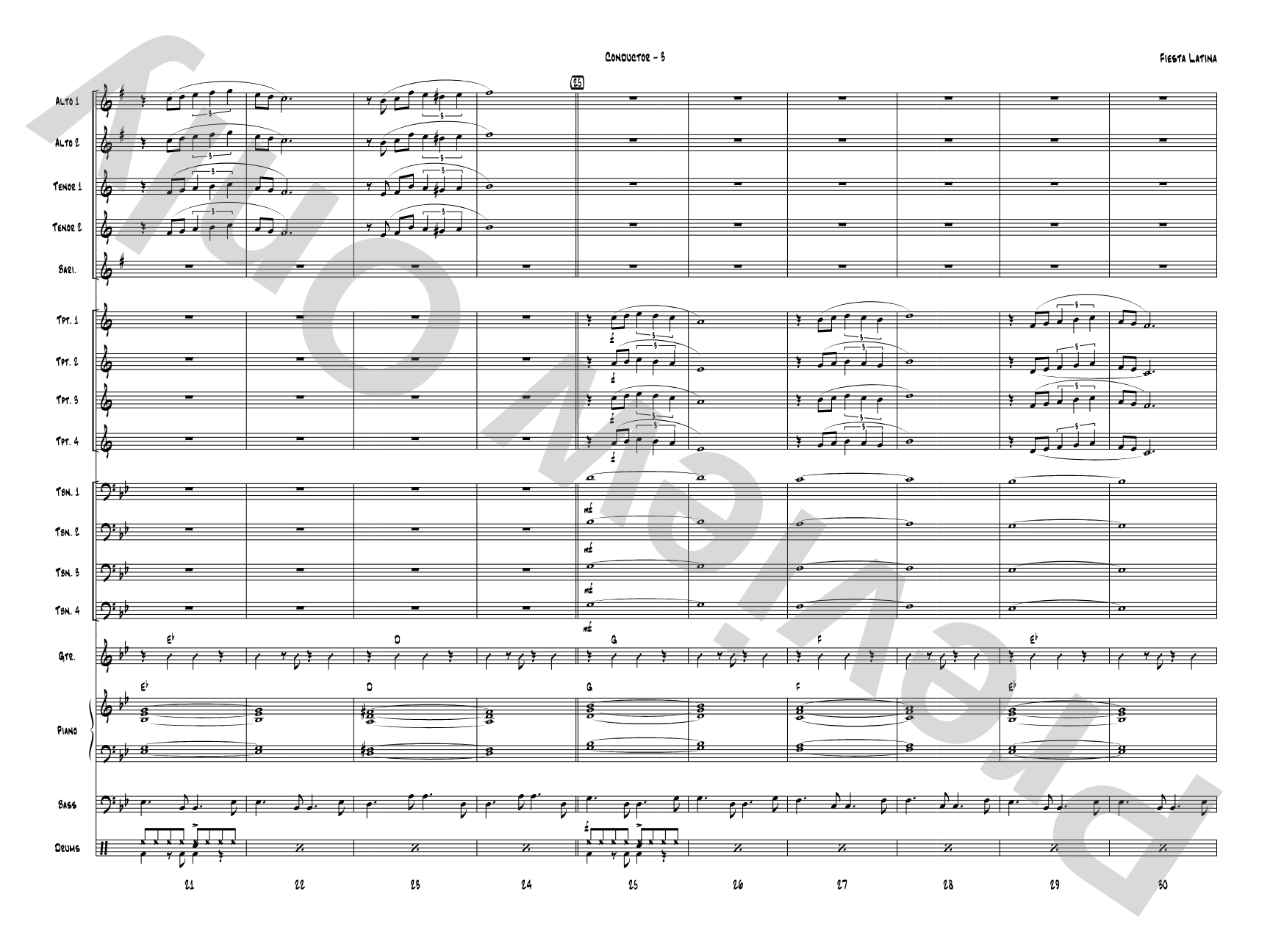 Fiesta Latina: Jazz Ensemble Conductor Score & Parts