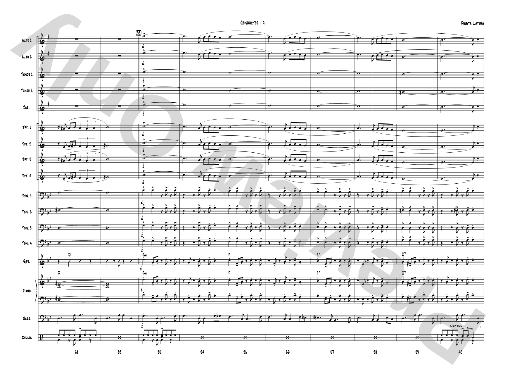 Fiesta Latina: Jazz Ensemble Conductor Score & Parts